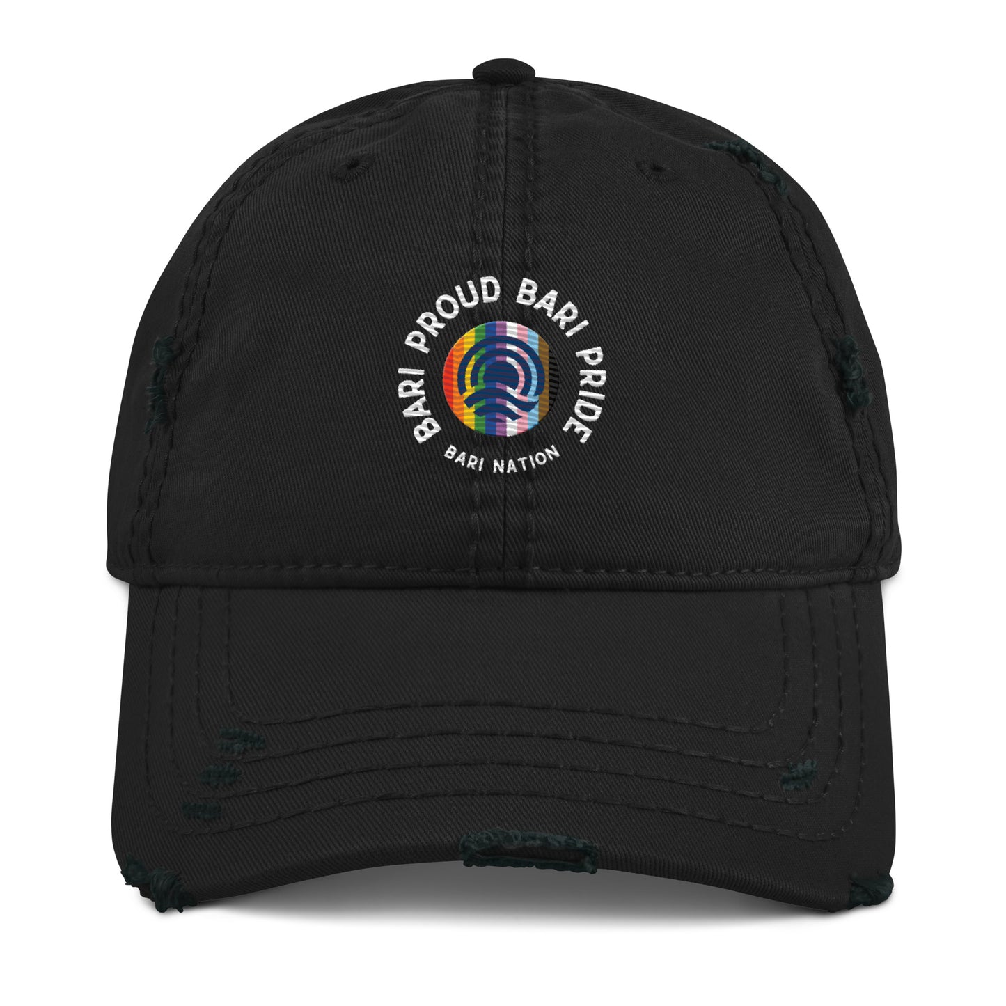 Bari Pride and Proud Distressed Dad Hat- Black, Navy, Gray