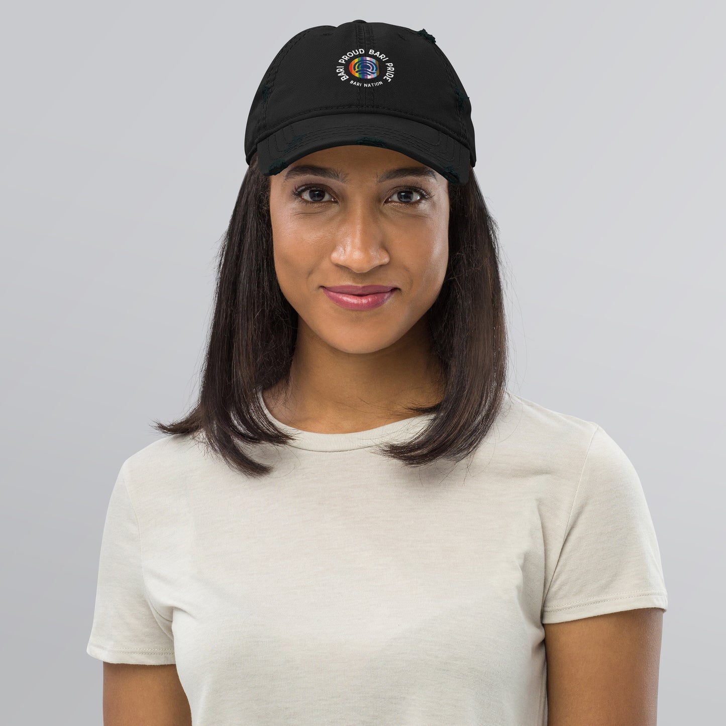 Bari Pride and Proud Distressed Dad Hat- Black, Navy, Gray