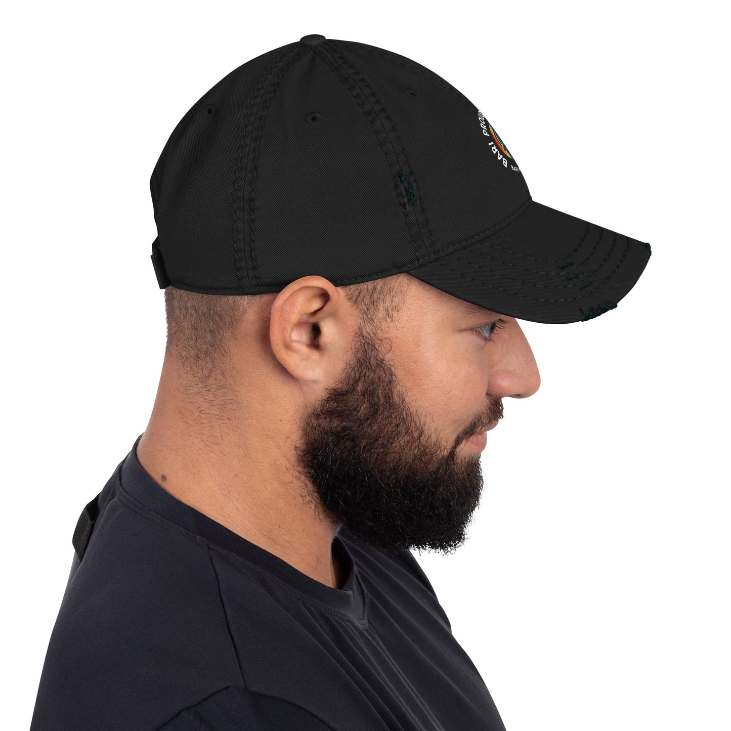 Bari Pride and Proud Distressed Dad Hat- Black, Navy, Gray