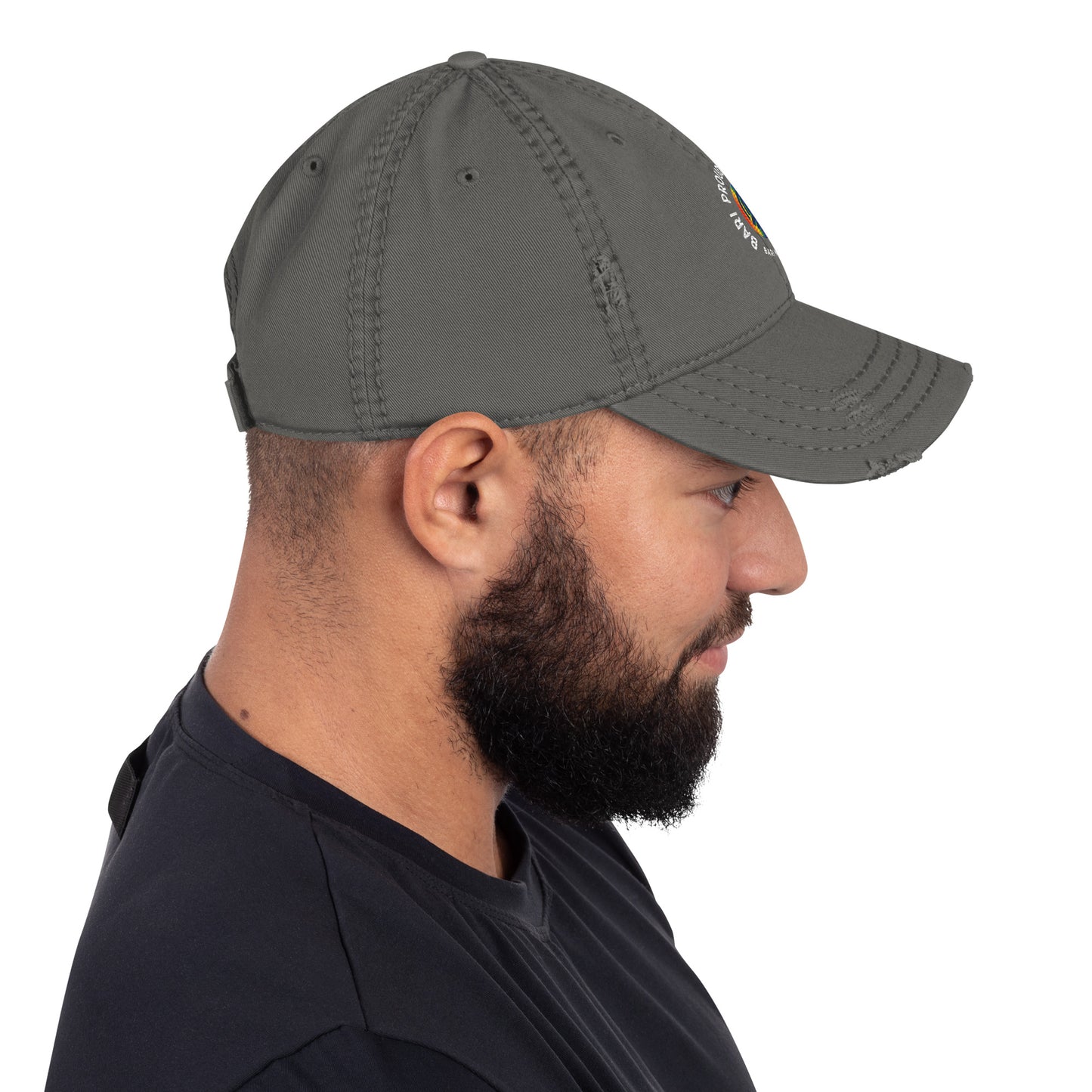 Bari Pride and Proud Distressed Dad Hat- Black, Navy, Gray