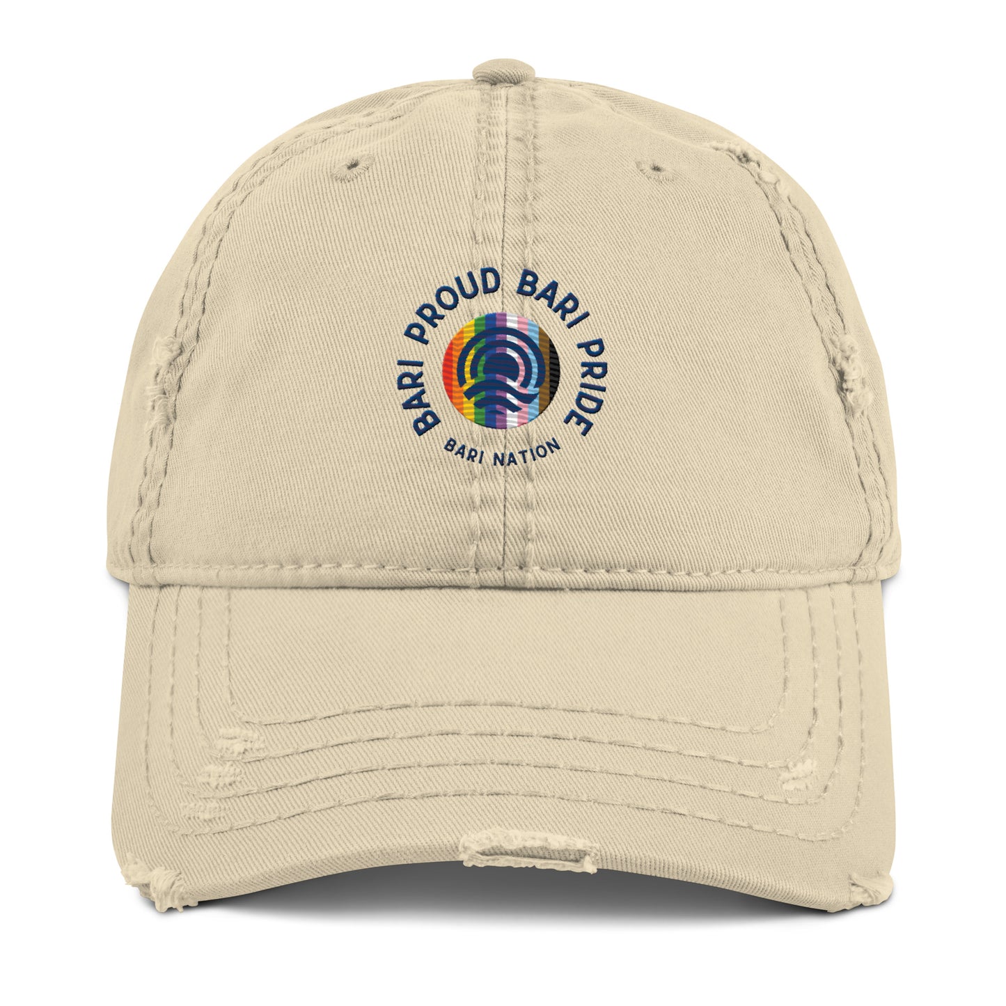 Bari Pride and Proud Distressed Dad Hat- Khaki