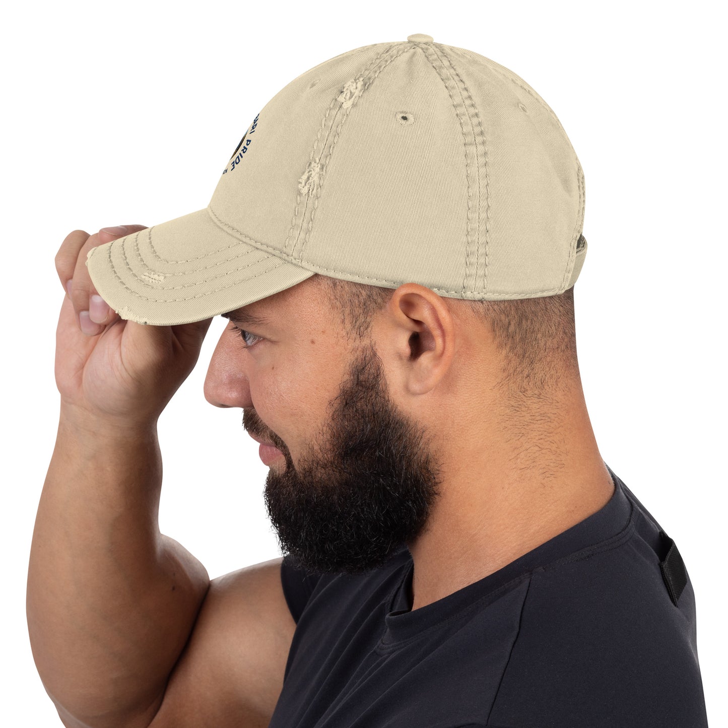 Bari Pride and Proud Distressed Dad Hat- Khaki