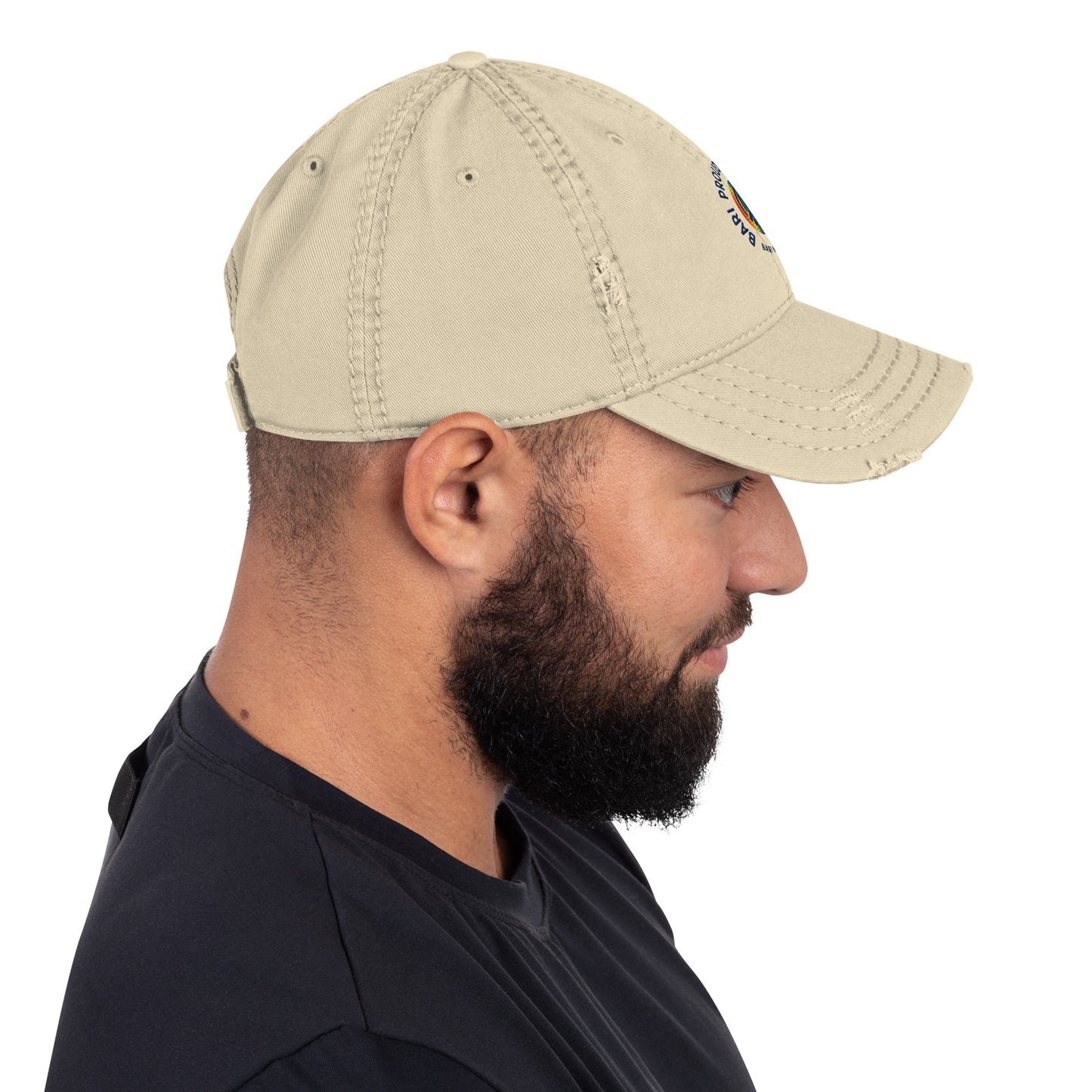Bari Pride and Proud Distressed Dad Hat- Khaki