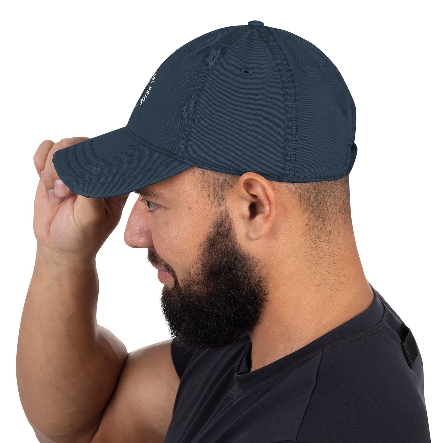 Bari Pride and Proud Distressed Dad Hat- Black, Navy, Gray