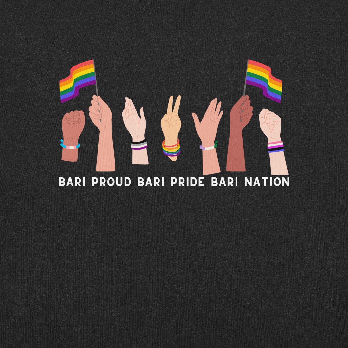 Unisex Raise Your Hands Pride T-Shirt (Dark Colors)