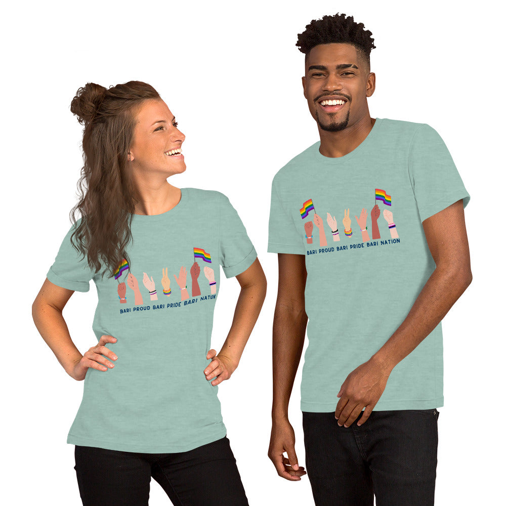 Unisex Raise Your Hands Pride T-Shirt (Lighter Colors)