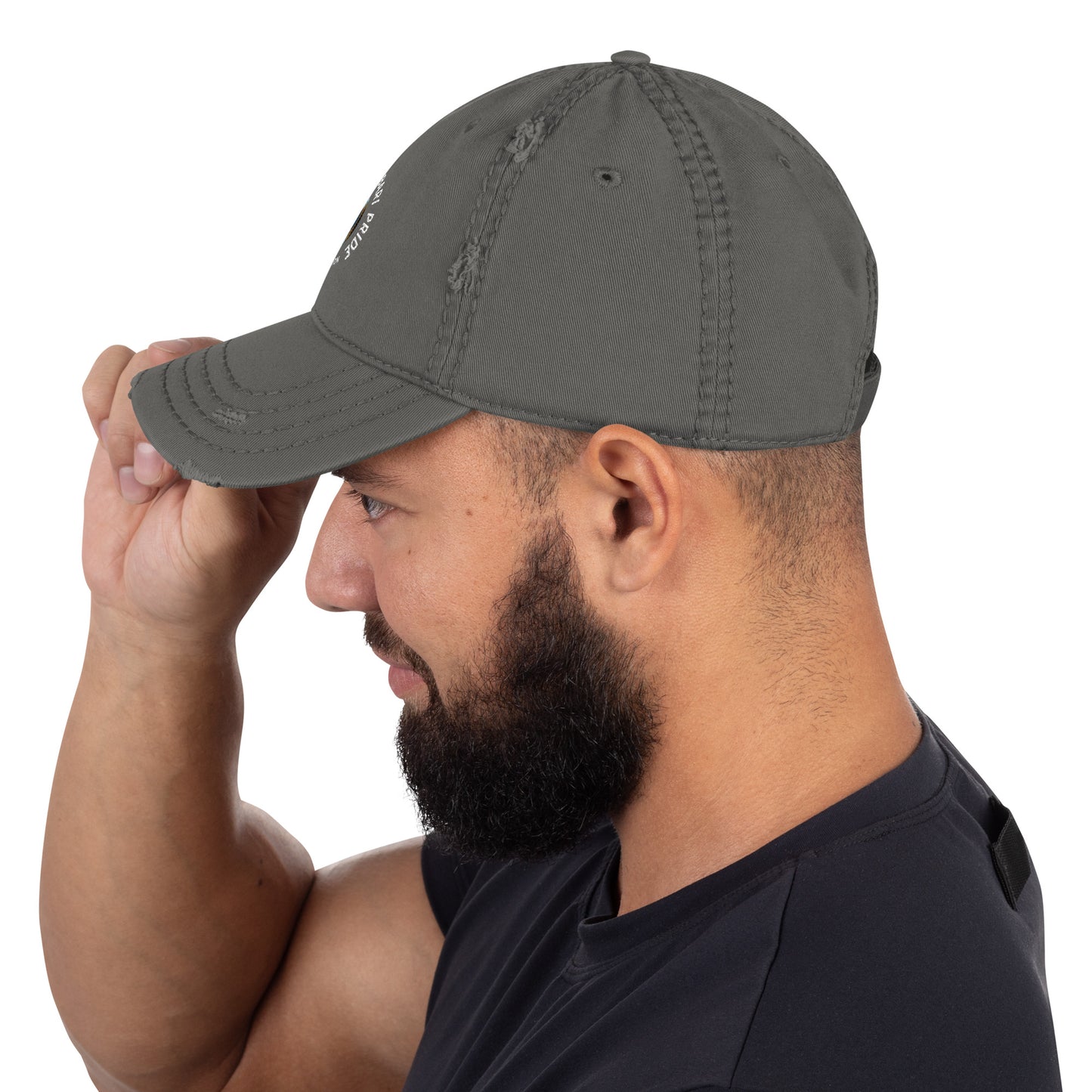 Bari Pride and Proud Distressed Dad Hat- Black, Navy, Gray