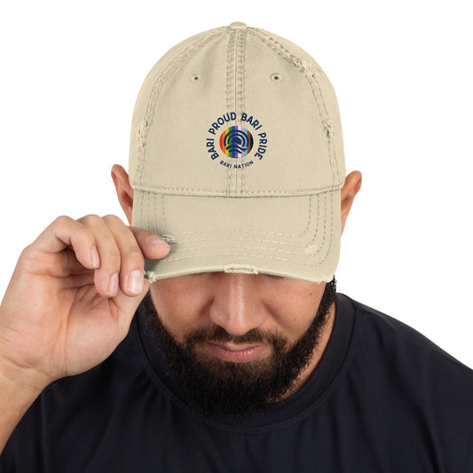 Bari Pride and Proud Distressed Dad Hat- Khaki