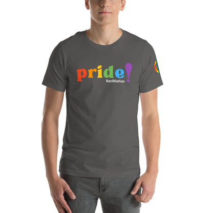 Unisex Pride Block Letters T-Shirt (Darker Colors)