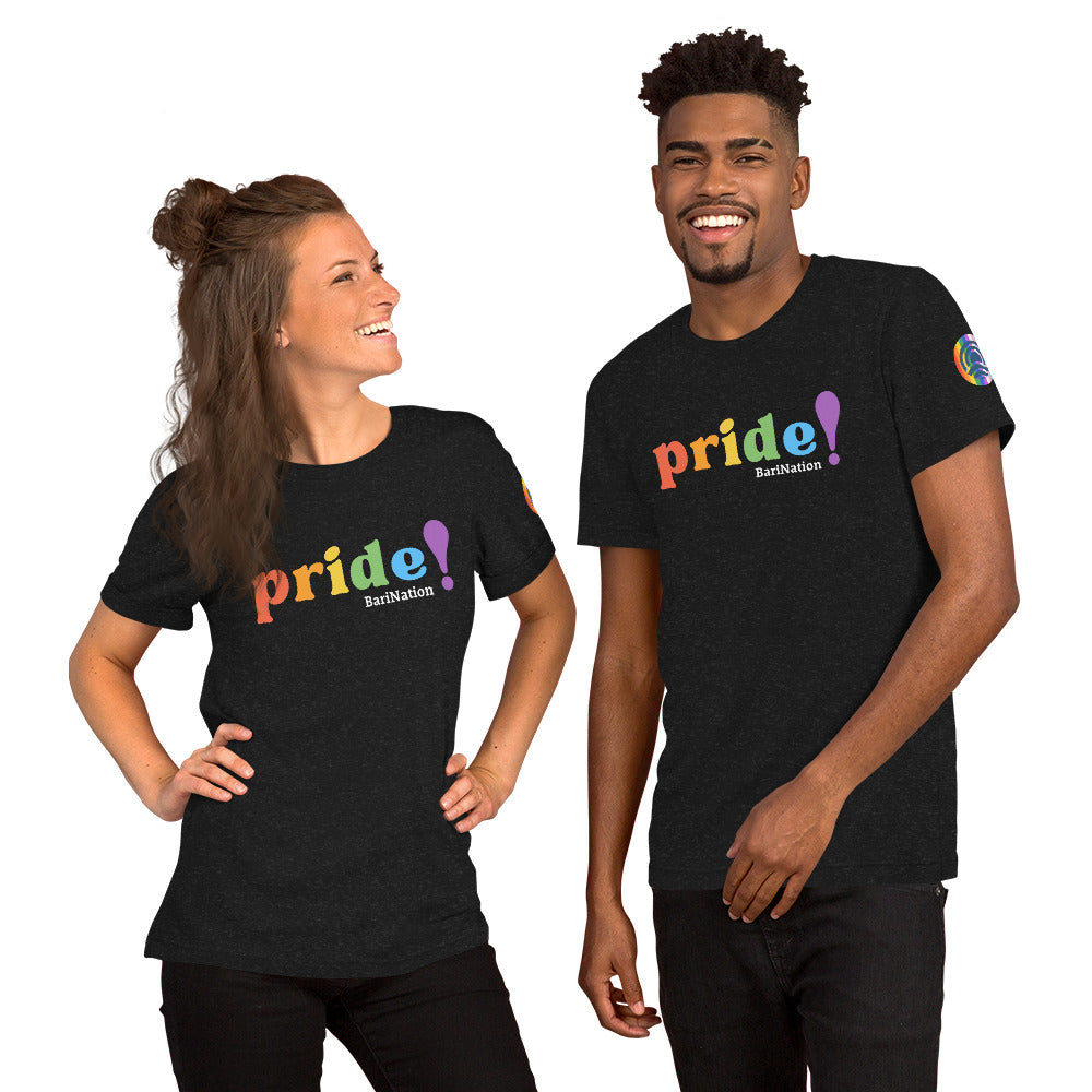 Unisex Pride Block Letters T-Shirt (Darker Colors)