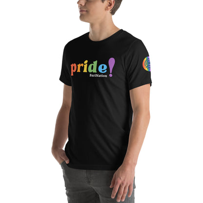 Unisex Pride Block Letters T-Shirt (Darker Colors)